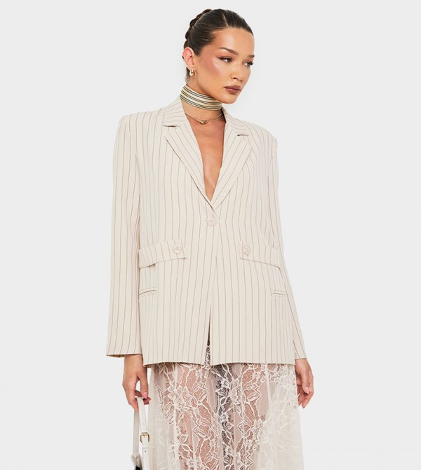 boohoo  Jackets & Coats - Beige Blazers