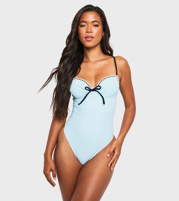 boohoo  Swimwear - Light Blue Swimsuit