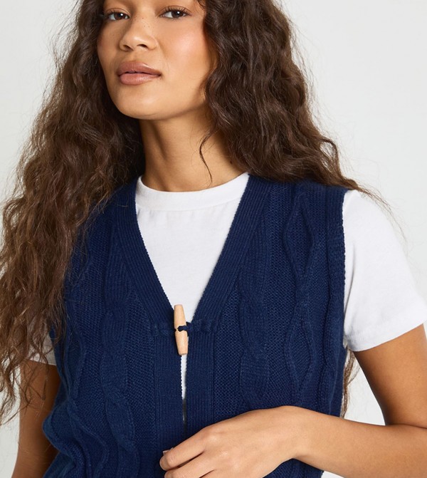 بوهو  سترات - كحلي V-neck Sweaters