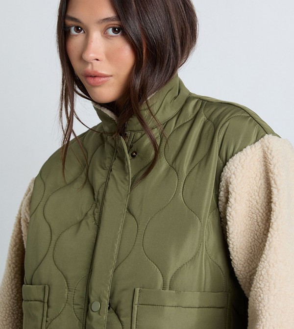 boohoo  Jackets & Coats - Khaki Puffer & Quilted Jackets