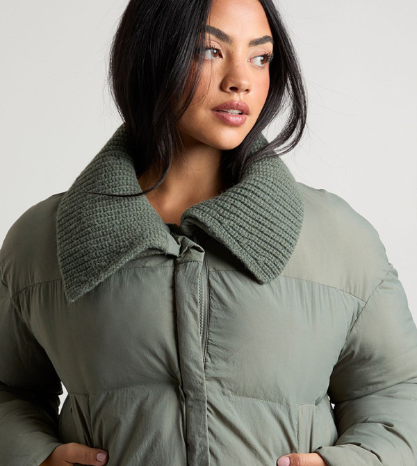 boohoo Puffer & Quilted Jackets - Khaki Puffer & Quilted Jackets