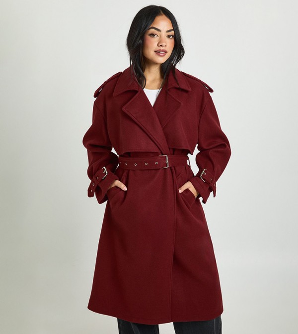 boohoo boohoo - Maroon Overcoats