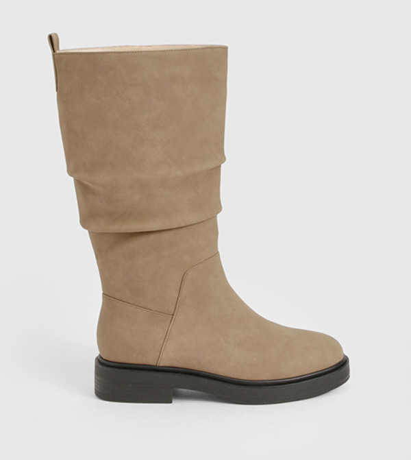 بوهو  بوت لمنتصف الساق - رمادي داكن Mid Calf Boots
