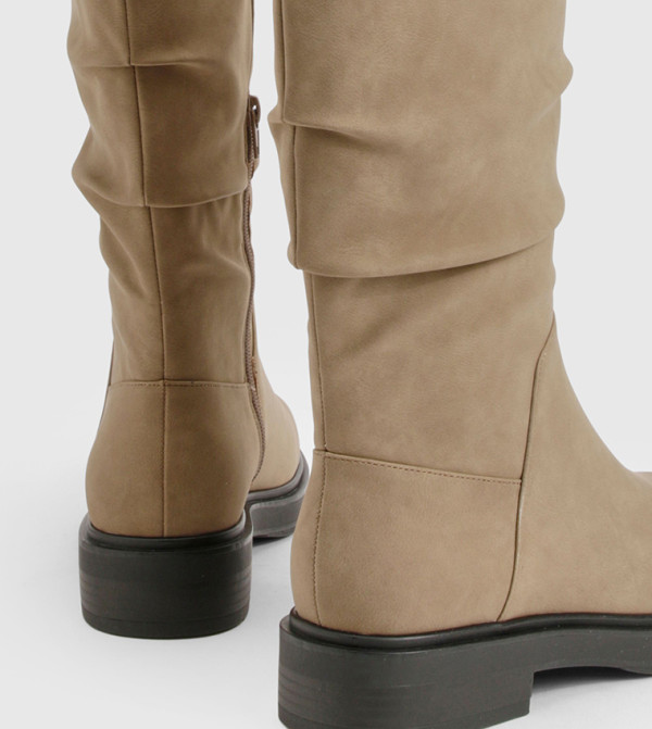 بوهو  بوت لمنتصف الساق - رمادي داكن Mid Calf Boots