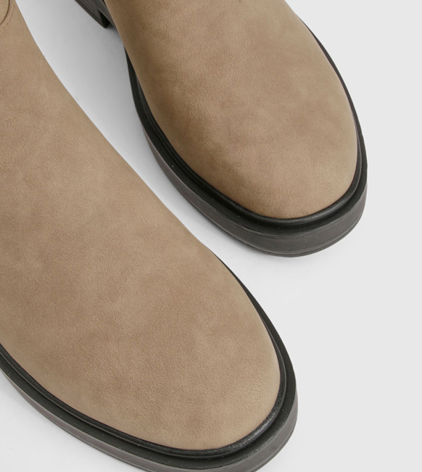 بوهو  بوت لمنتصف الساق - رمادي داكن Mid Calf Boots