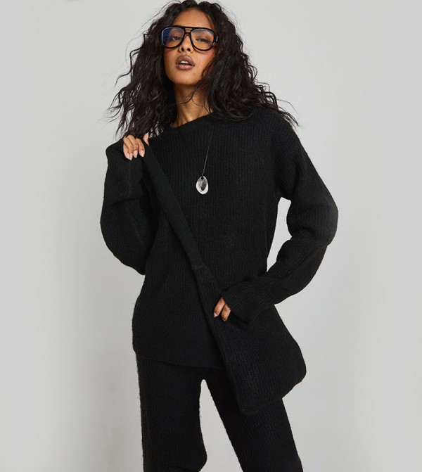 بوهو  - أسود Co-Ord Set