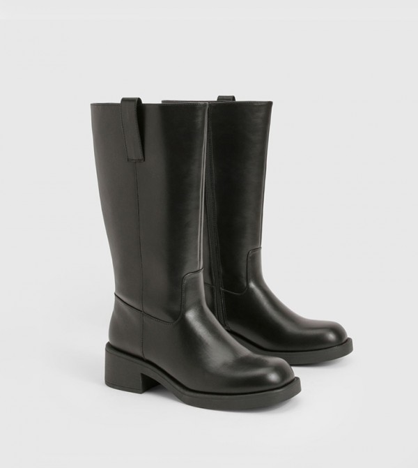boohoo Shoes - Black Mid Calf Boots