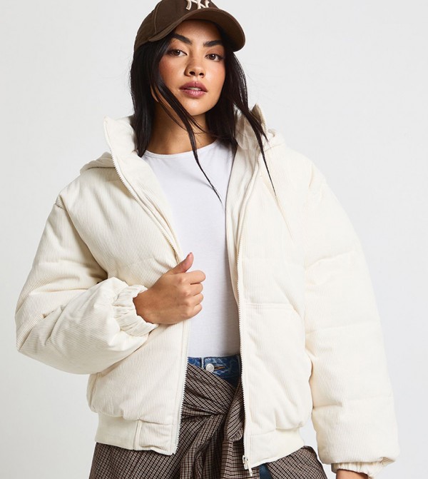 boohoo  Jackets & Coats - White Puffer & Quilted Jackets
