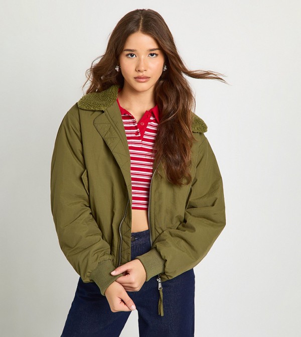 boohoo  Clothing - Khaki Casual Jackets