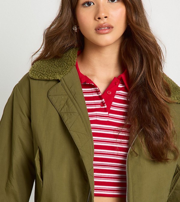 boohoo  Clothing - Khaki Casual Jackets