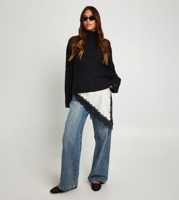 بوهو  سترات - أسود Round Neck Sweaters