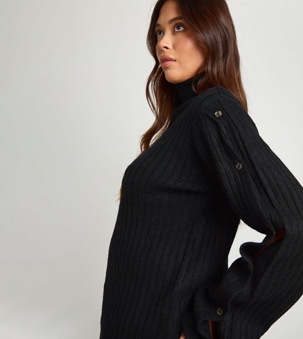 بوهو  سترات - أسود Round Neck Sweaters