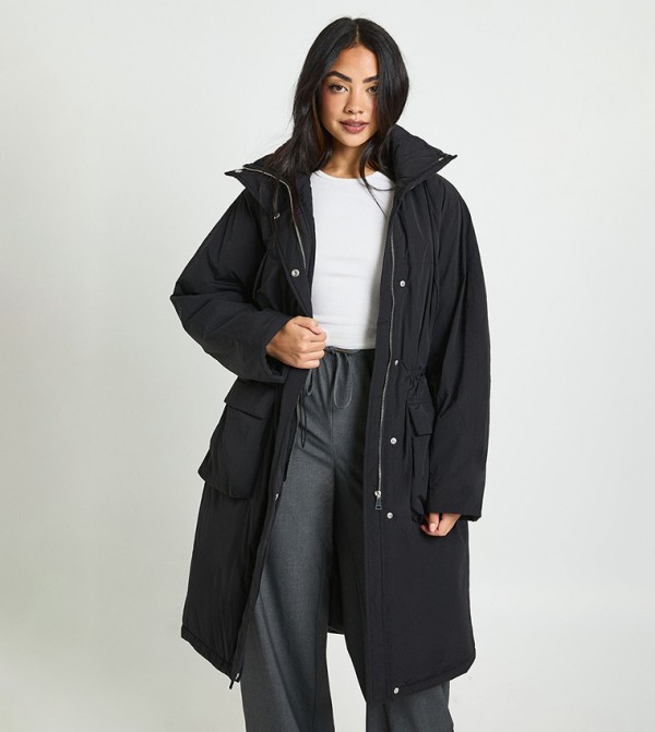 boohoo  Overcoats - Black Overcoats