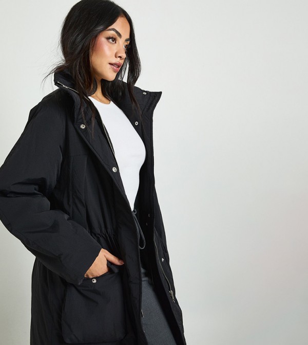 boohoo  Overcoats - Black Overcoats