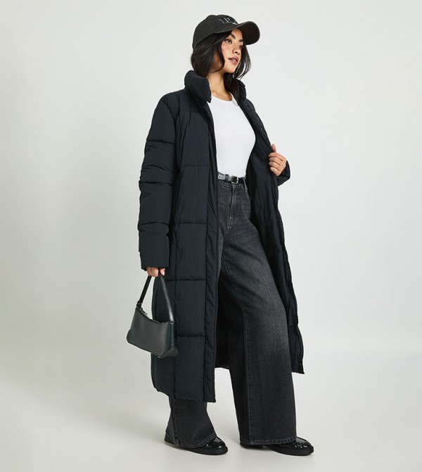 boohoo  Overcoats - Black Overcoats