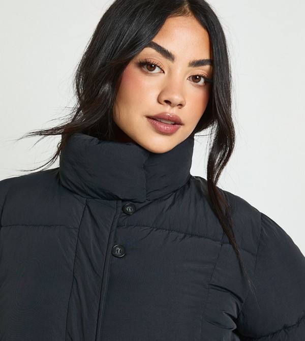 boohoo  Overcoats - Black Overcoats