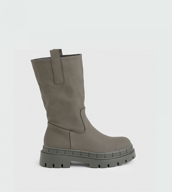 boohoo  Boots - Green Mid Calf Boots