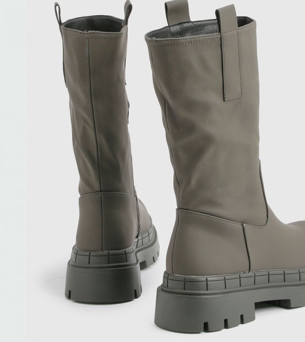 boohoo  Boots - Green Mid Calf Boots