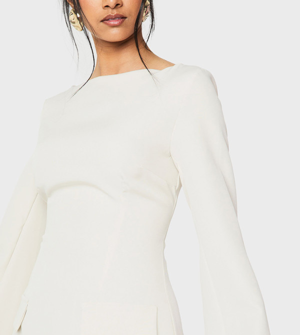 boohoo boohoo - Ecru Casual Dresses