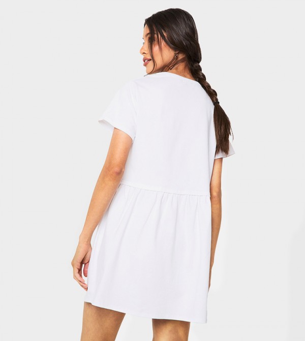 بوهو فساتين - أبيض Shirt & T-Shirt Dresses