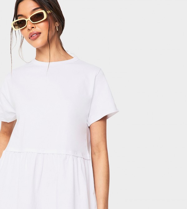 بوهو فساتين - أبيض Shirt & T-Shirt Dresses