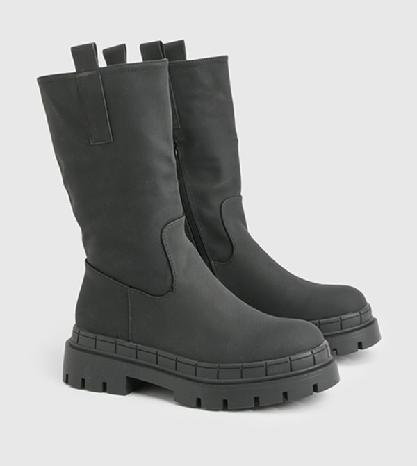 boohoo  Boots - Black Mid Calf Boots