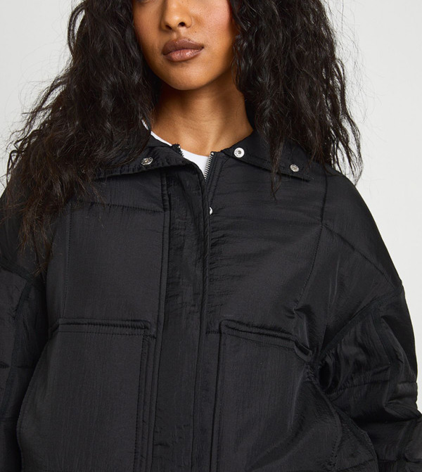 boohoo Puffer & Quilted Jackets - Black Puffer & Quilted Jackets