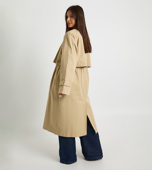 boohoo Jackets & Coats - Beige Overcoats