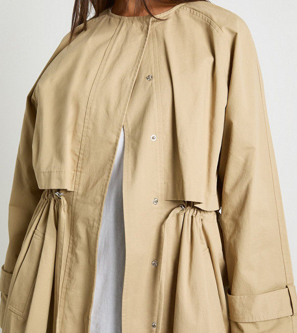 boohoo Jackets & Coats - Beige Overcoats