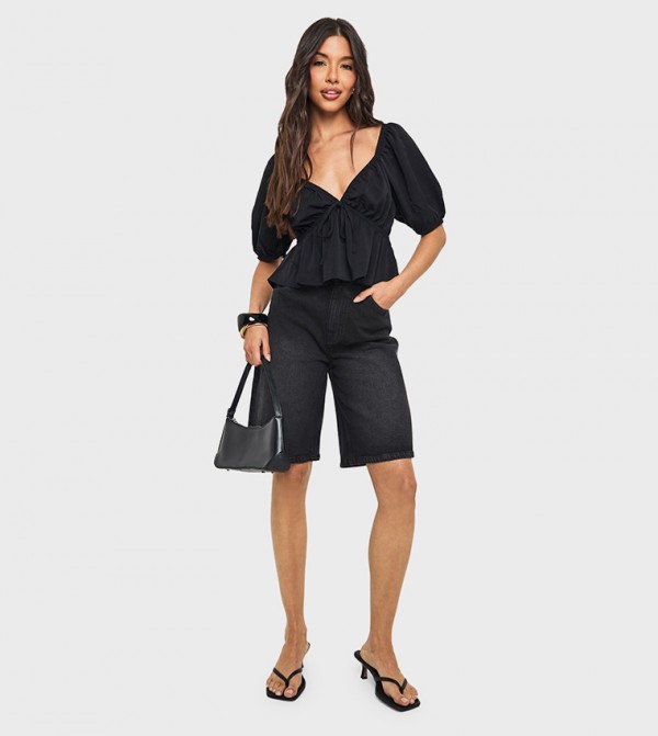 boohoo  Cropped Tops - Black Cropped Tops