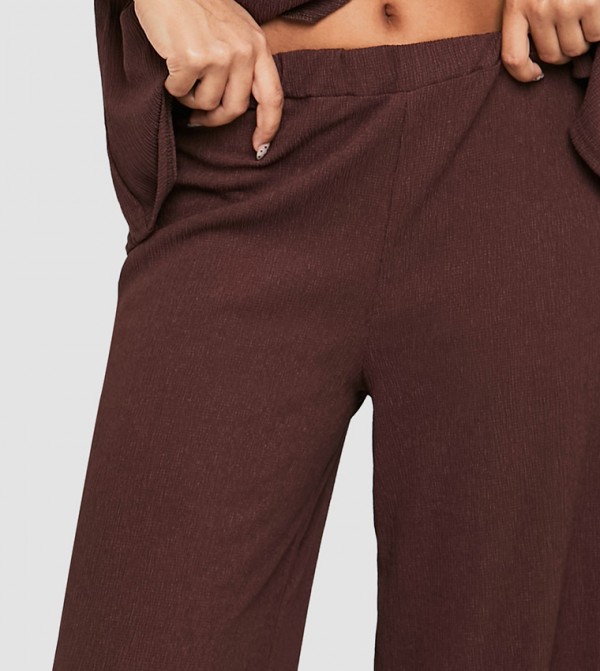 boohoo  Pants & Leggings - Brown Casual Pants