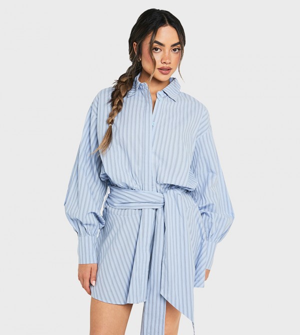 boohoo  Clothing - Blue Shirt & T-Shirt Dresses