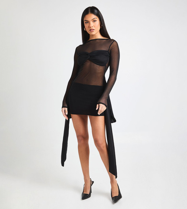 بوهو  فساتين ميني  - أسود Mini Dresses