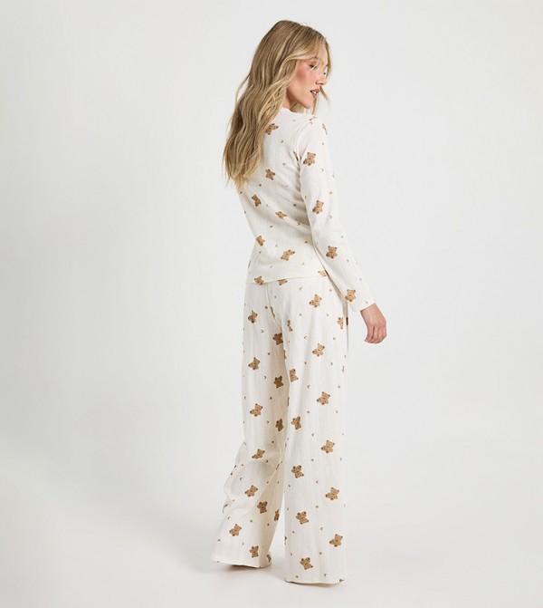 بوهو ملابس نوم - كريمي Pyjama Set