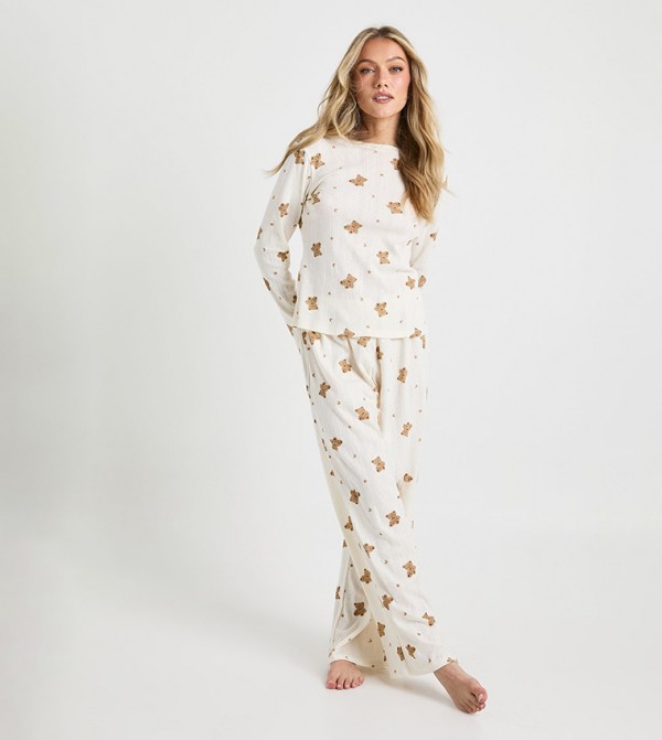 بوهو ملابس نوم - كريمي Pyjama Set
