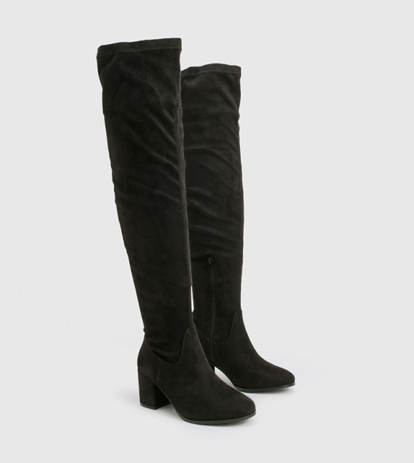 boohoo  Shoes - Black Knee length Boots