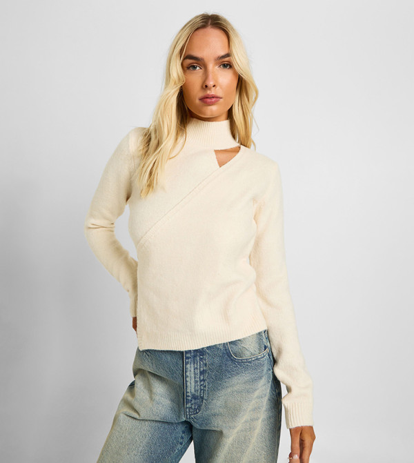 بوهو  سترات - بيج Round Neck Sweaters