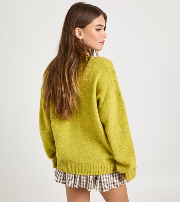 boohoo  Sweaters - Yellow V-neck Sweaters