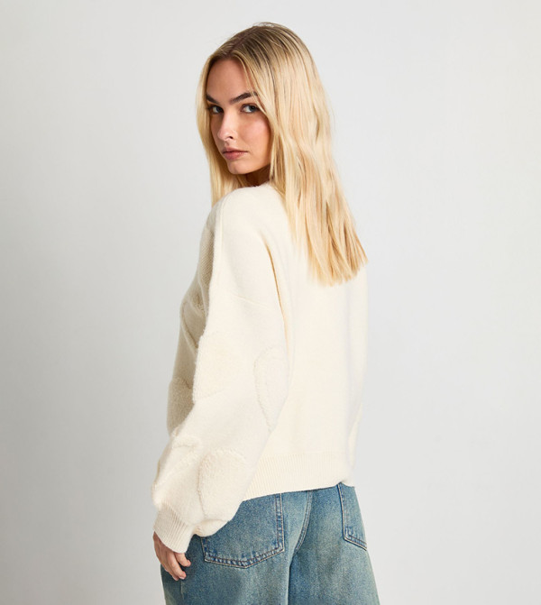 boohoo  Sweaters - Beige V-neck Sweaters