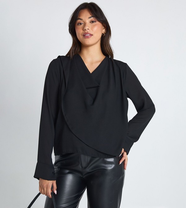 بوهو  بلوزات - أسود Casual Tops