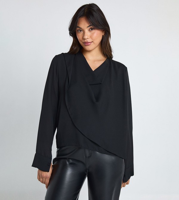 بوهو  بلوزات - أسود Casual Tops