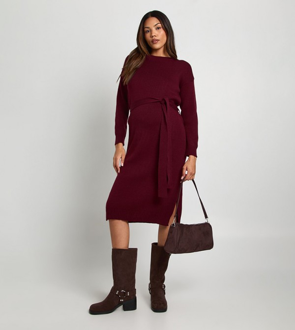 boohoo  Maternity Clothing - Burgundy Dresses