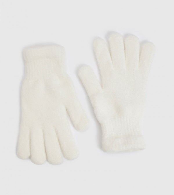 boohoo  Gloves - White Knit