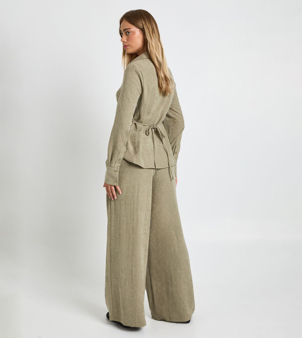 بوهو  أطقم ملابس - زيتي  Co-Ord Set