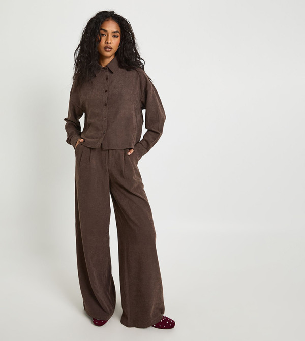 بوهو  أطقم ملابس - بني  Co-Ord Set