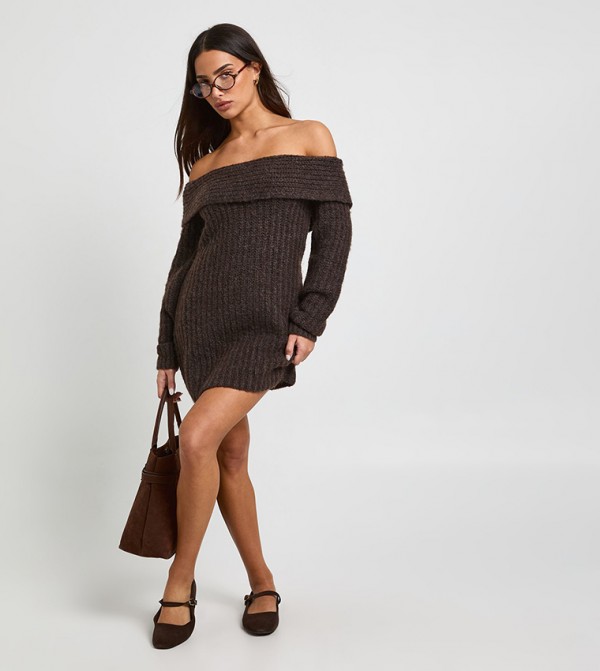 بوهو  فساتين - بني  Mini Dresses