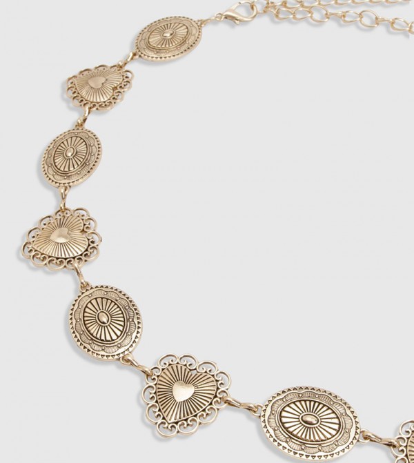 بوهو  أحزمة - ذهبي Non Leather Belts