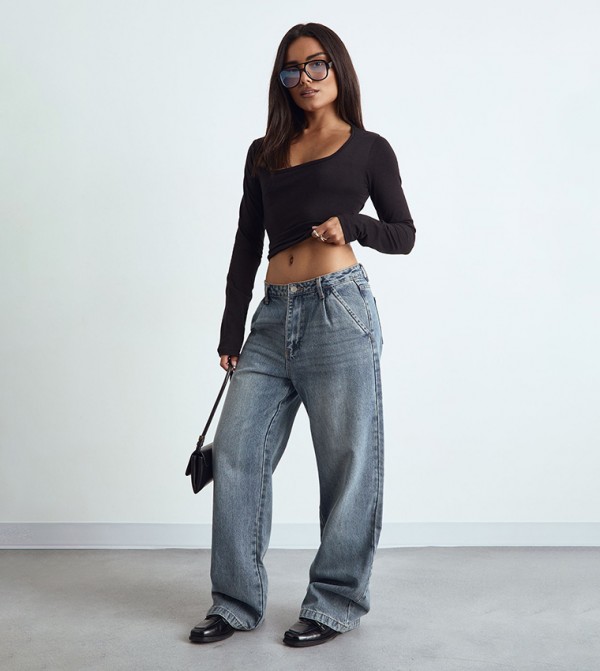 بوهو ملابس - أسود Cropped Tops