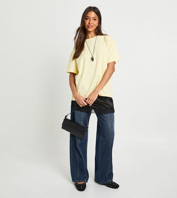 بوهو ملابس - أصفر Short Sleeve T-Shirts