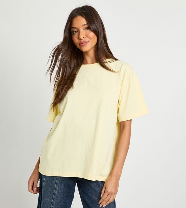 بوهو ملابس - أصفر Short Sleeve T-Shirts